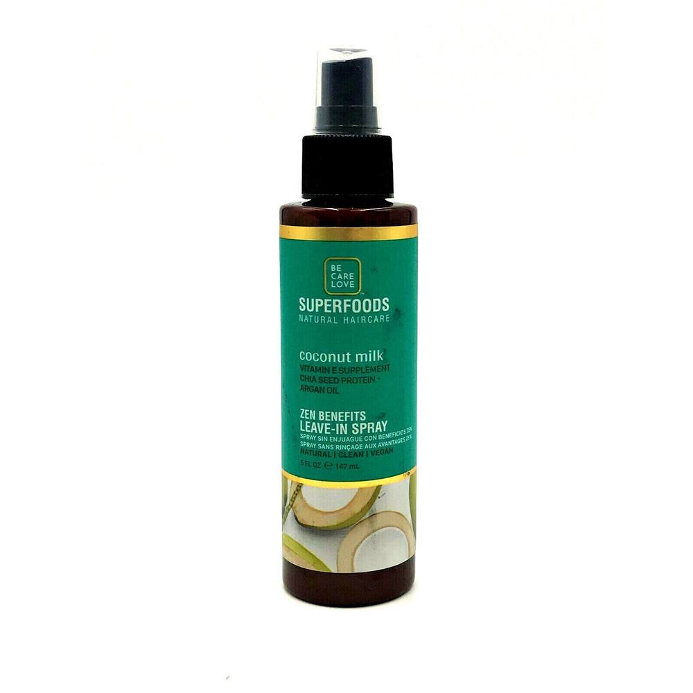 Be Care Love SuperFoods Coconut Milk Zen Benefits Leave-In Spray Vegan 5 oz